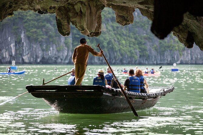 2D1N: Halong Bay 4-Star Cruise - Cave, Kayak, Swim, Meals - From hotel pickup to the Tuan Chau marina
