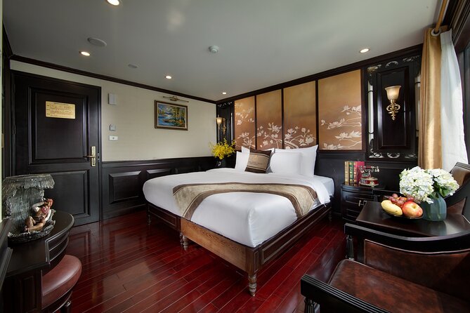 Athena Royal Cruise - Luxury Halong Bay Overnight Cruise 2D1N Tour - Sunset time, dinner, and your overnight cabin