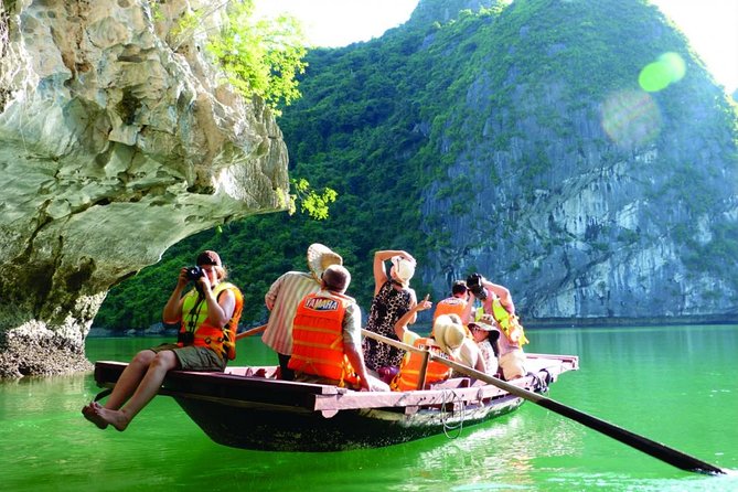 Day trip to Halong Bay from Hanoi - Boarding the wooden junk in Ha Long City