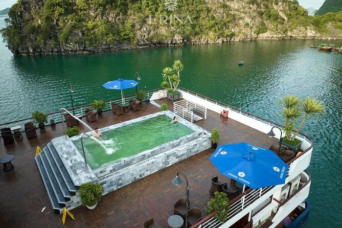 Erina Cruise 5-star cruise 2 day visit Lan Ha Bay private balcony - From Hanoi to Tuan Chau Harbor by limousine