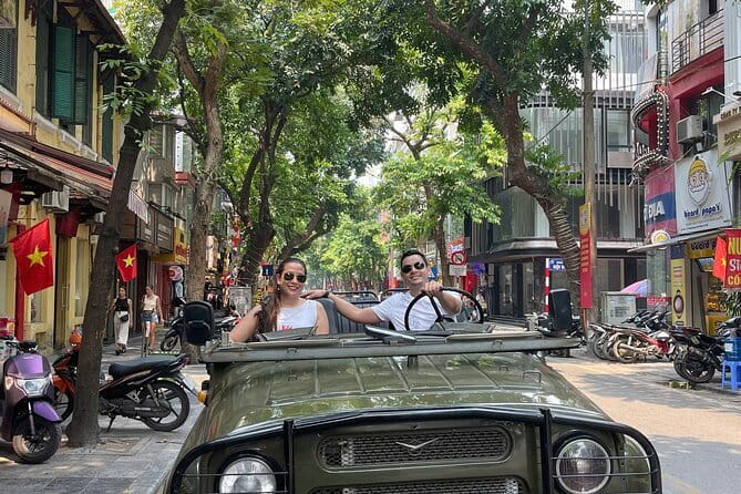Exploring Jeep Tour Through the Red River Delta - Leaving Hanoi in a Vietnamese army Jeep