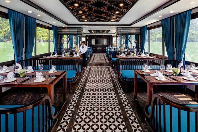 From Hanoi: 1-Day Halong 5-Star Cruises with Big & Small Groups - Lunch, afternoon tea, and live music
