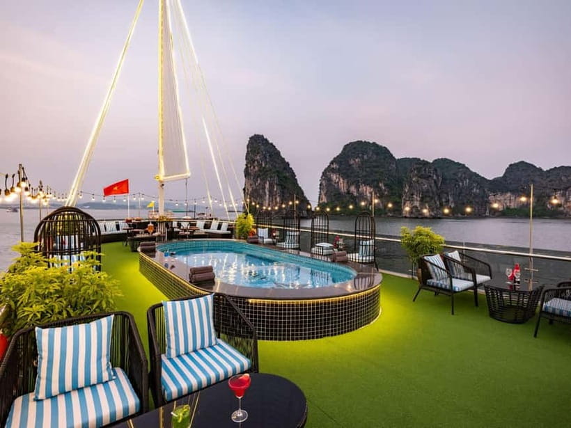 From Hanoi: Halong bay Luxury tour on 5 star cruise - Boarding the luxury cruise at Tuan Chau
