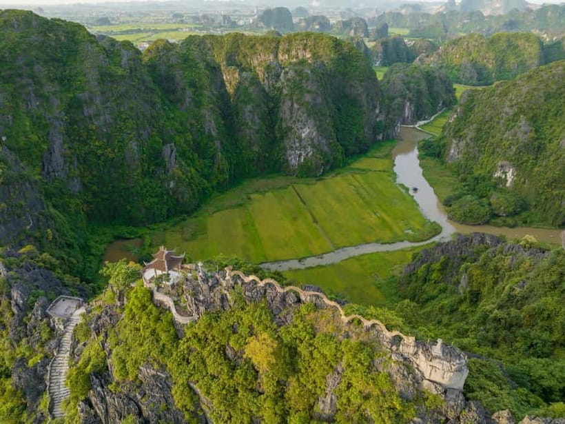 From Hanoi: Hoa Lu, Tam Coc, Mua Cave & Cycling in Ninh Binh - A Vietnamese buffet lunch at midday