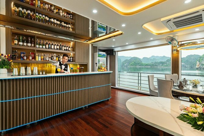 Full day Halong Bay Luxury Cruise - buffet lunch, kayak, swim. - Sunset tea and the ride back