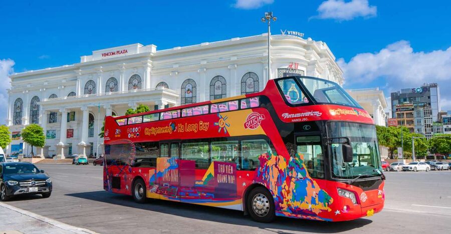 Ha Long: City Sightseeing Hop-On Hop-Off Bus Tour - Beach, hotels, and the central city stops