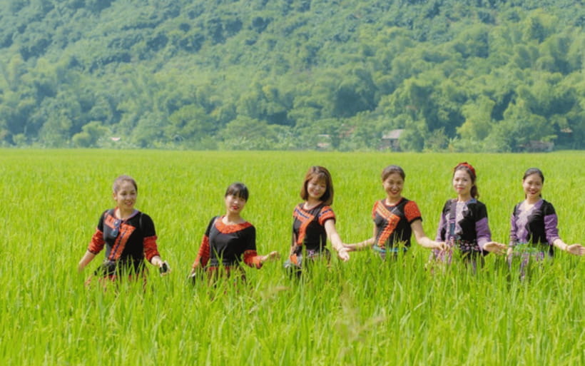 Ha Noi - Mai Chau - Pu Luong 2 Days 1 Night Trekking Tour - Cycling through Mai Chau’s rice paddies