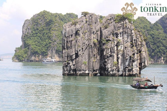 Halong Bay Day Tour: 4 hour cruising, caving, kayaking & lunch - Cruising past Dinh Huong and Fighting Cock Islets