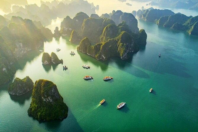 Halong Bay Day Trip 6hour: Buffet Lunch,Limousine bus,small group - Lunch among Ha Long Bay’s stone towers