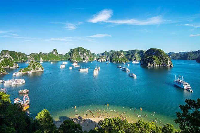Halong Bay Full Day with Kayaking, Hiking viewpoint, Cave - Deluxe To Luxury - Titop Island, beach time, and 420 steps