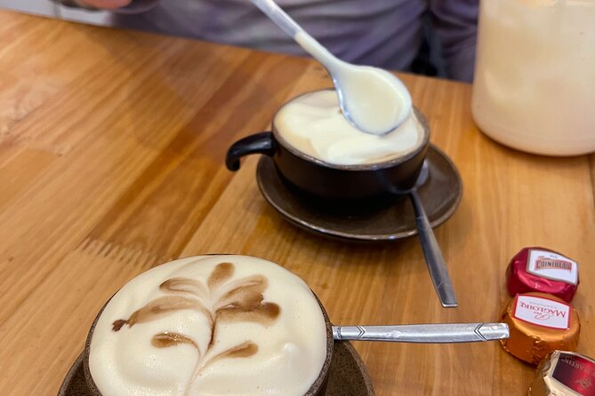 Hanoi Egg Coffee & Coconut Coffee Making Class with Free Banh Mi - Making coconut coffee and comparing the two