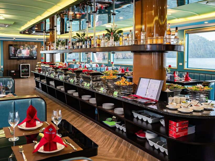 Hanoi: Ha Long Bay Full Day Trip - Amethyst Luxury Cruise - Leaving Tuan Chau Marina among the limestone towers