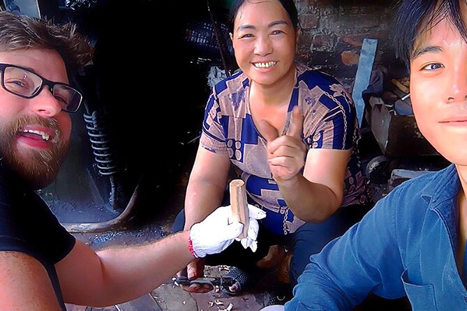 Hanoi Knife Making Traditional Workshop - Cutting, heating, and the first hammer blows