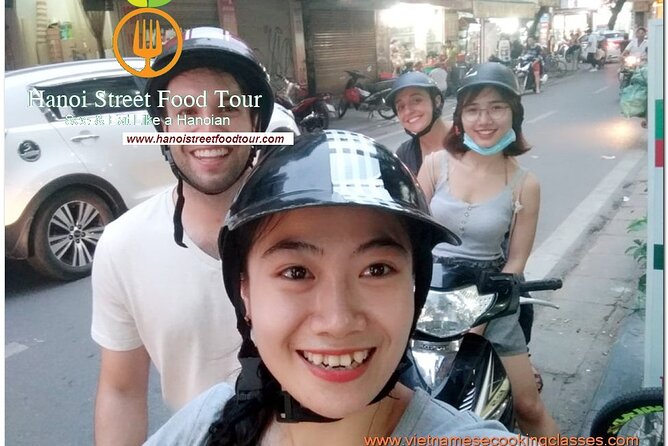 Hanoi old quarter sightseeing & street food eating by Motorcycle - Six to eight stops, with around ten tastes