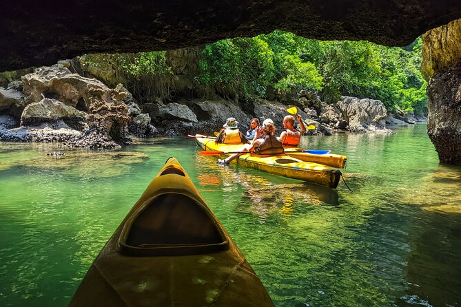 What a great combination, day cruise and night kayak with glowing biolumenescent - 8 am at Cat Ba Local, then out across Lan Ha Bay